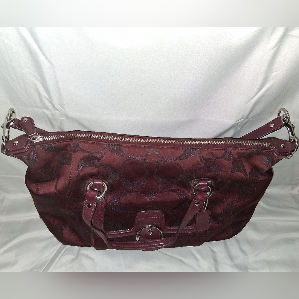 Coach Maroon Patterned Shoulder Bag - image 2